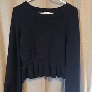 Alya: Cropped Peplum Sweater